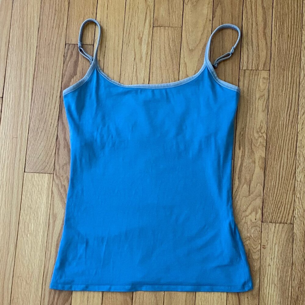Pact Organic Cotton Everyday Shelf Bra Camisole Blue Gray Grey Size Medium